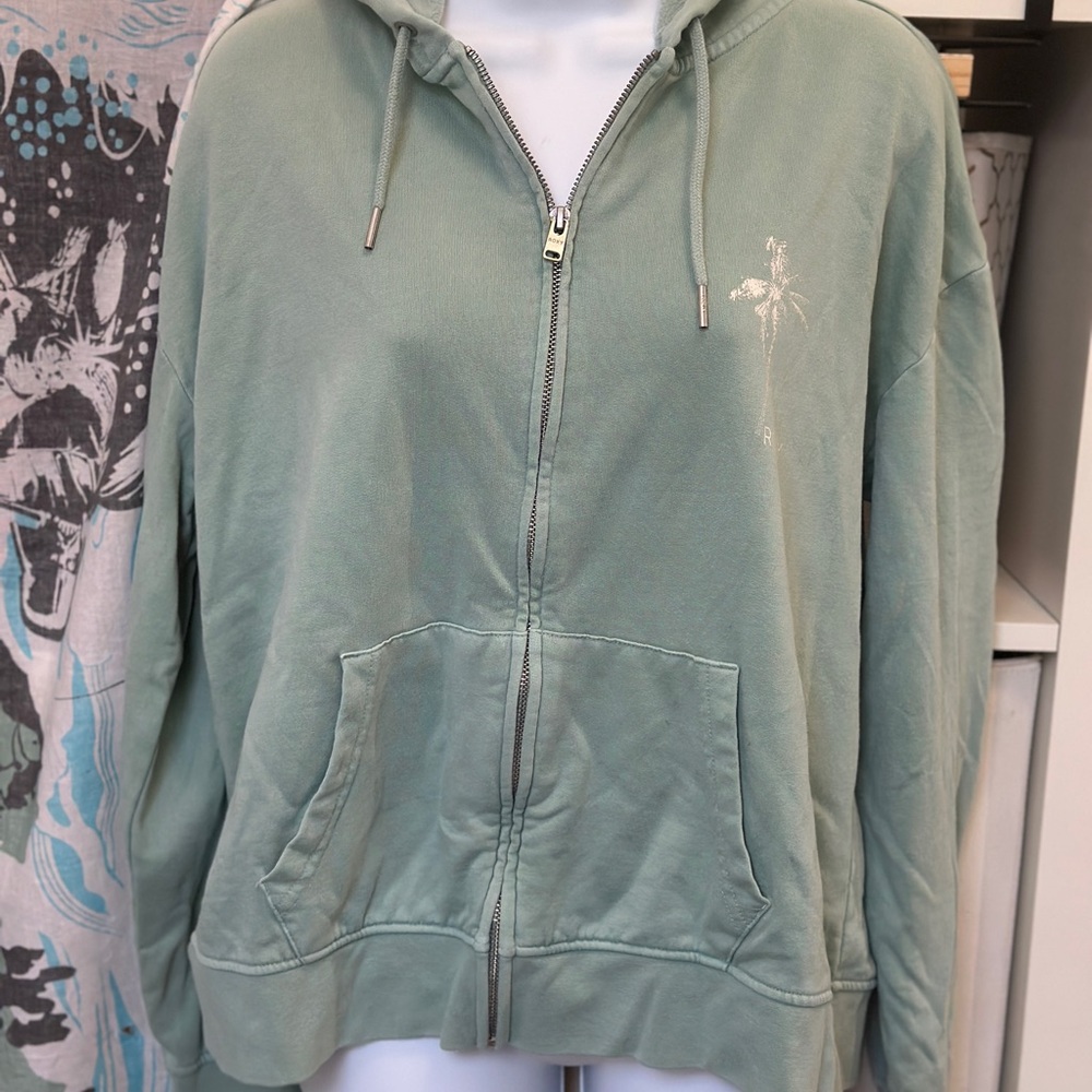 Roxy Green Zip-Up Hoodie
